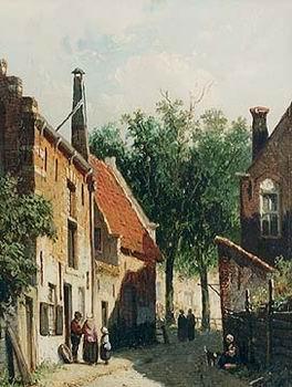 unknow artist European city landscape, street landsacpe, construction, frontstore, building and architecture. 244 oil painting picture